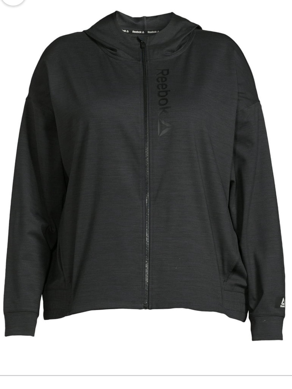 Reebok Flex Black Full-Zip Hooded Performance Jacket